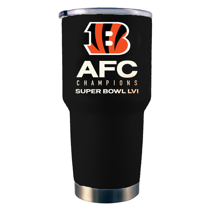 30 oz. Black Stainless Steel Tumbler | 2021 AFC Cincinnati Bengals