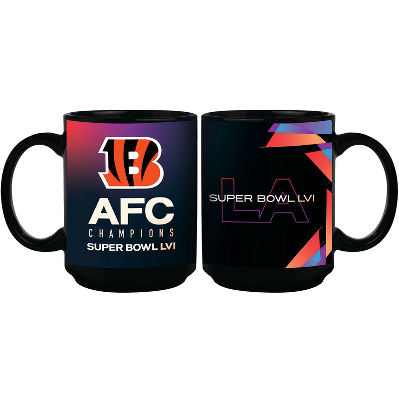 15 oz. Black Sublimated Mug | 2021 AFC Cincinnati Bengals