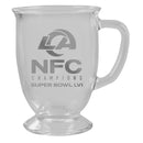 16 oz. Etched CafŽ Glass | 2021 NFC Los Angeles Rams