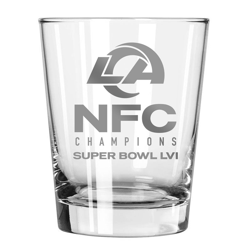 15 oz. Etched Old-Fashioned Glass | 2021 NFC Los Angeles Rams