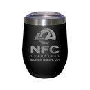 12 oz. Black Etched Stainless Steel Stemless Tumbler | 2021 NFC Los Angeles Rams