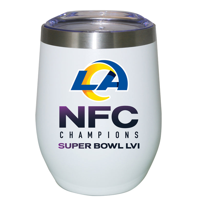 12 oz. White Stainless Steel Stemless Tumbler | 2021 NFC Los Angeles Rams