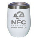 12 oz. White Etched Stainless Steel Stemless Tumbler | 2021 NFC Los Angeles Rams