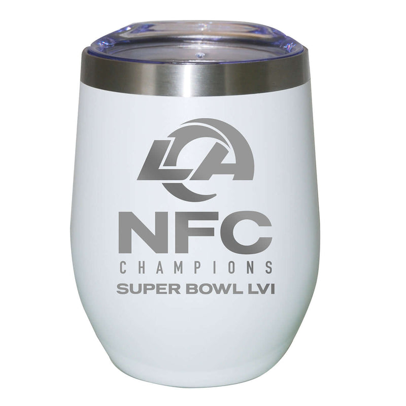 12 oz. White Etched Stainless Steel Stemless Tumbler | 2021 NFC Los Angeles Rams
