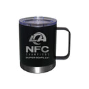 12 oz. Black Etched Stainless Steel Lowball with Handle | 2021 NFC Los Angeles Rams