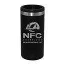 Etched Black Stainless Steel Slim Can Holder | 2021 NFC Los Angeles Rams