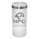 Etched White Stainless Steel Slim Can Holder | 2021 NFC Los Angeles Rams