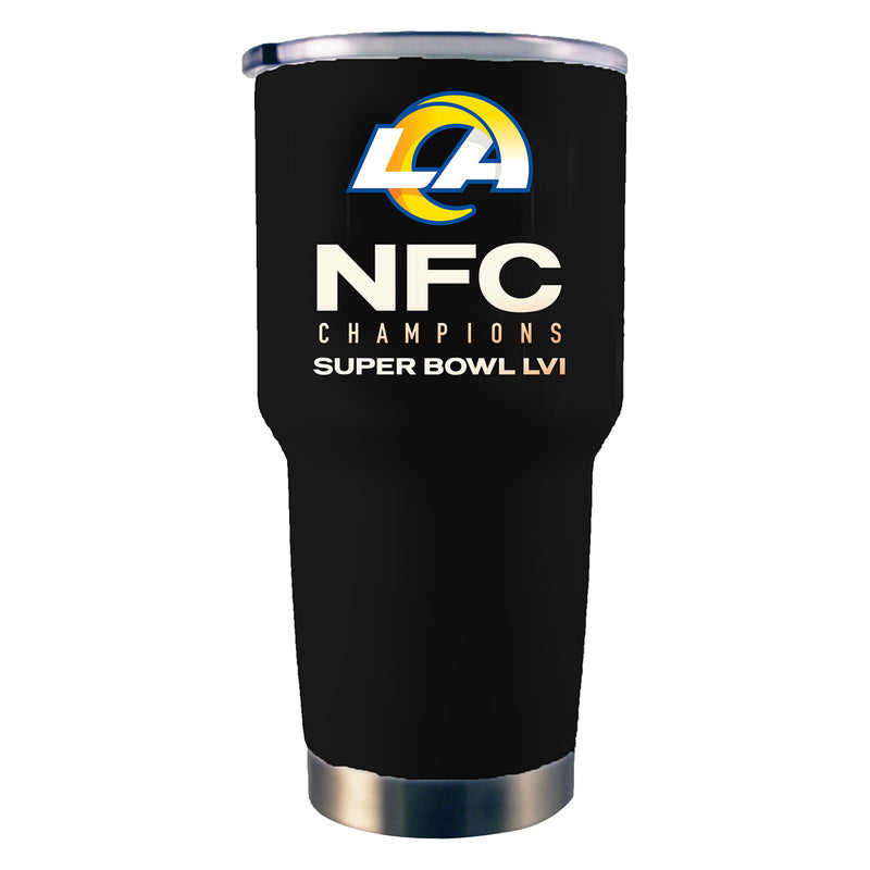 30 oz. Black Stainless Steel Tumbler | 2021 NFC Los Angeles Rams