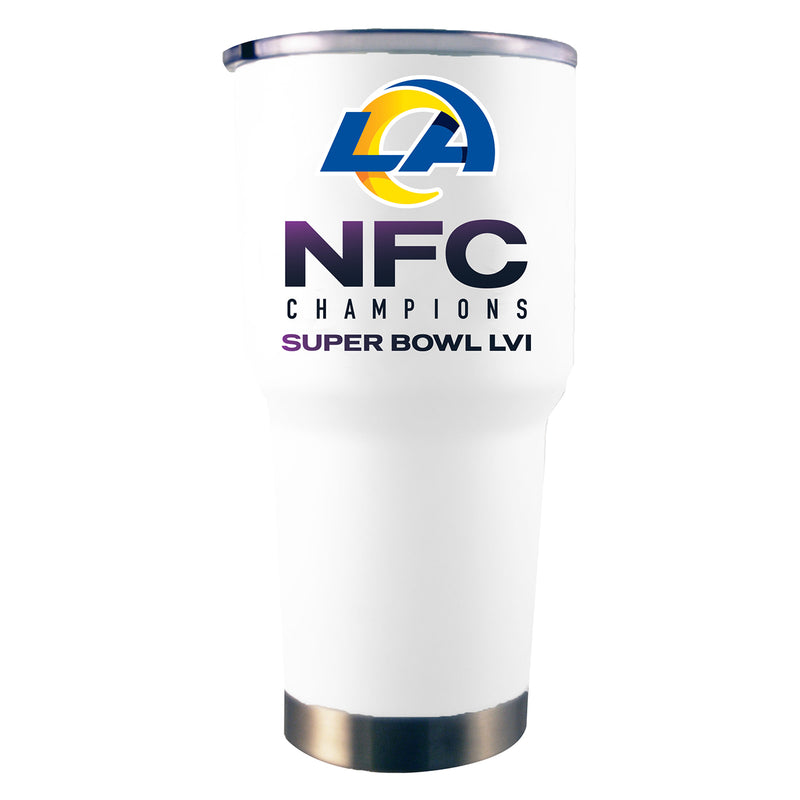 30 oz. White Stainless Steel Tumbler | 2021 NFC Los Angeles Rams
