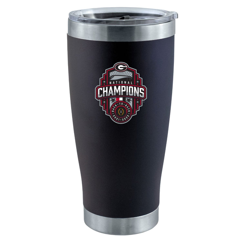 20oz Black Direct Print Stainless Steel Tumbler | 2022 National Champion Georgia Bulldogs