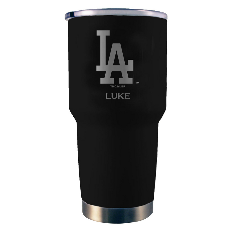 30oz Black Personalized Stainless Steel Tumbler | Los Angeles Dodgers